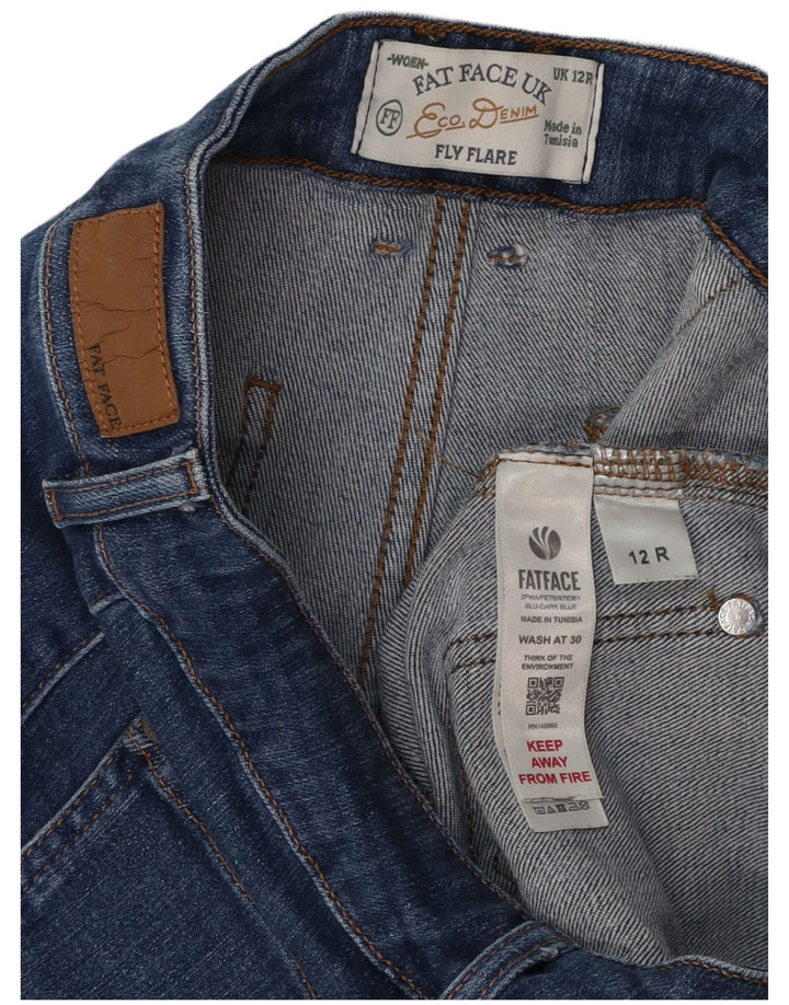 FAT FACE Womens Fly Flared Jeans UK 12 Medium W30 L30 Blue Cotton