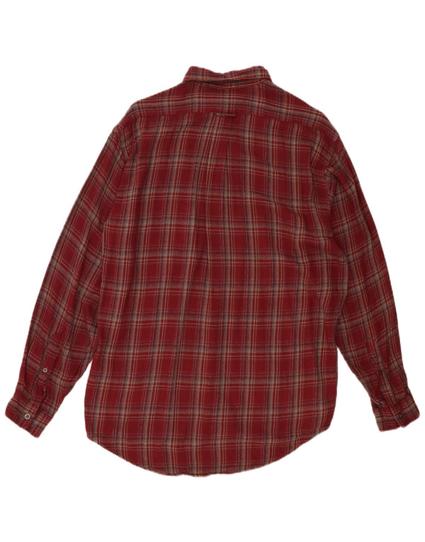 Marks & Spencer Mens Flannel Shirt Small Red Check Viscose