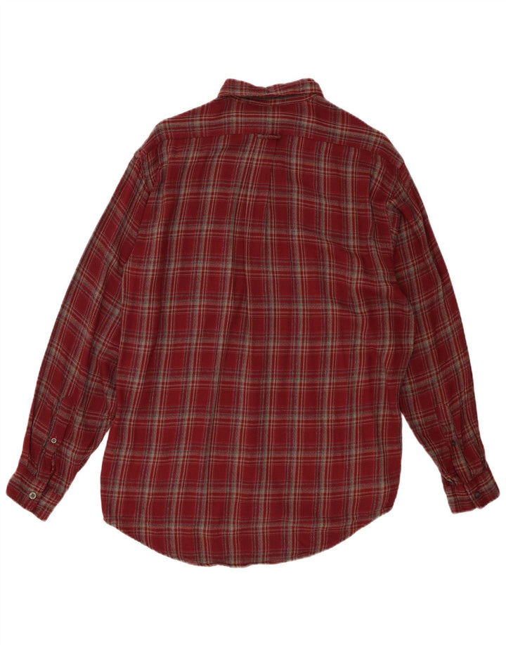 Marks & Spencer Mens Flannel Shirt Small Red Check Viscose