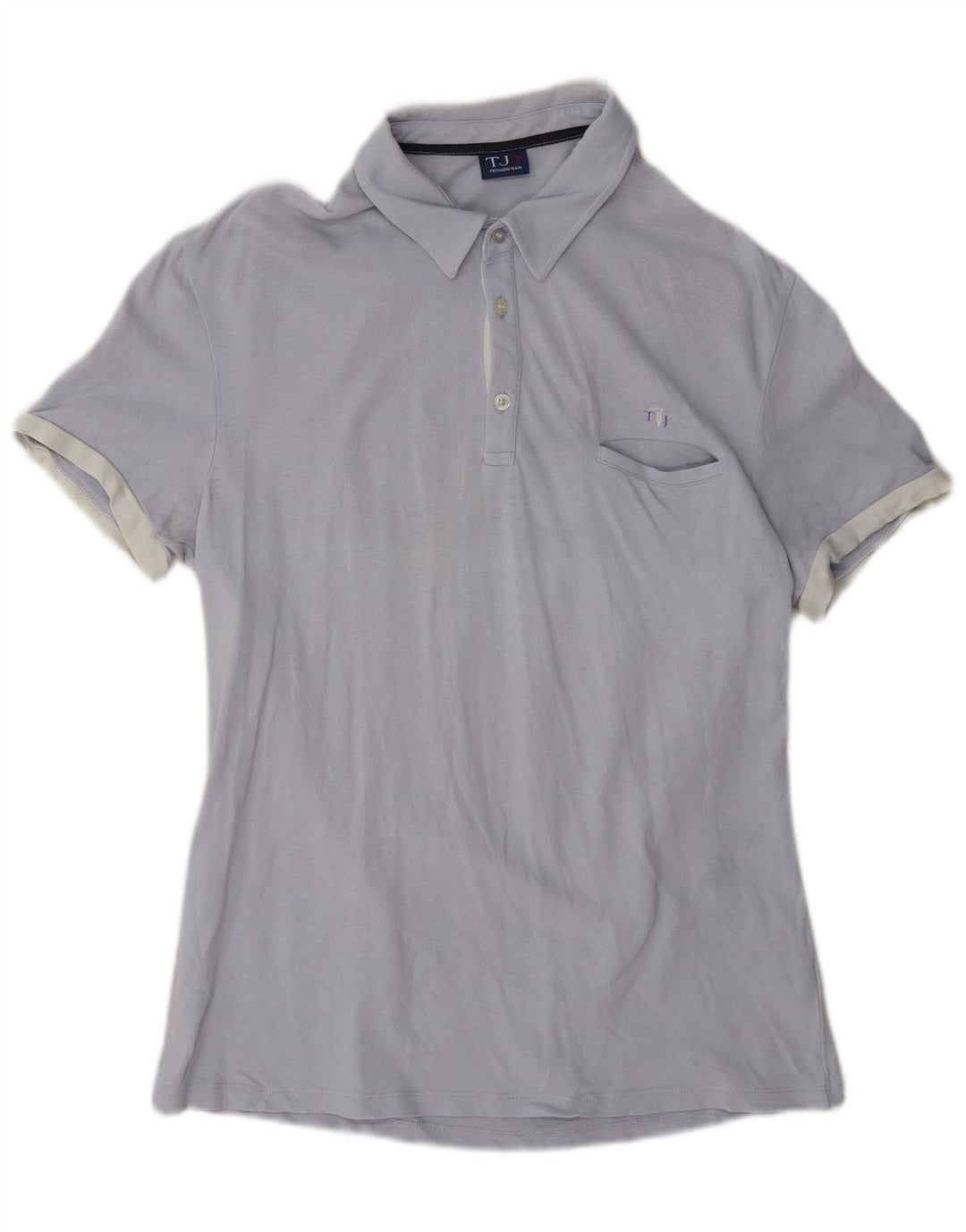 Trussardi Jeans Mens Polo Shirt Medium Blue Cotton