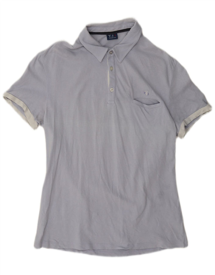 Trussardi Jeans Mens Polo Shirt Medium Blue Cotton