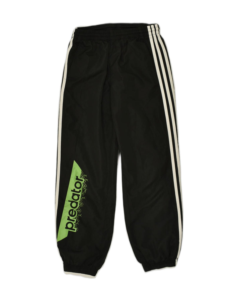 ADIDAS Boys Graphic Tracksuit Trousers Joggers 11-12 Years Black Polyester | Vintage Adidas | Thrift | Second-Hand Adidas | Used Clothing | Messina Hembry 