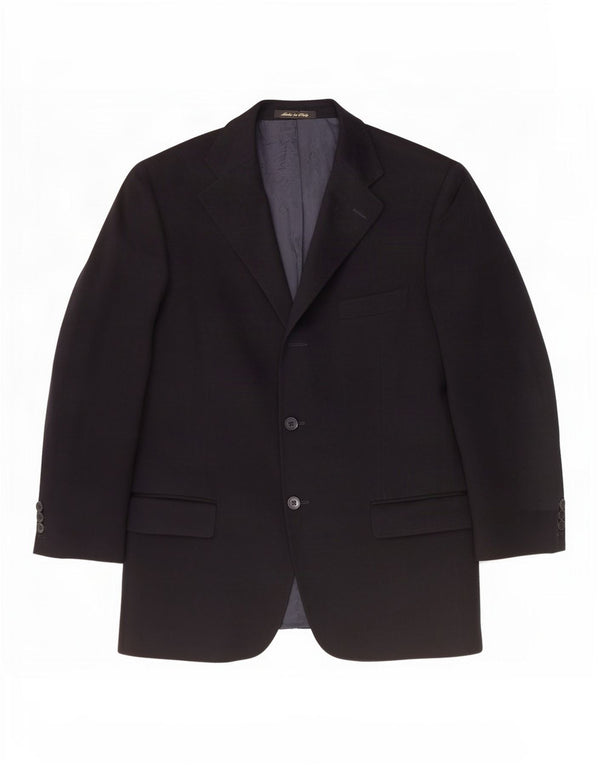 Ermenegildo Zegna Mens 3 Button Blazer Jacket IT 52 XL Navy Blue Cashmere