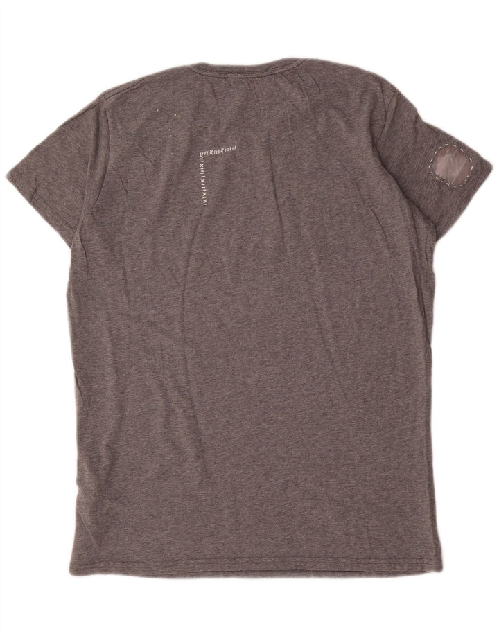 Diesel Mens Graphic T-Shirt Top Medium Grey Cotton