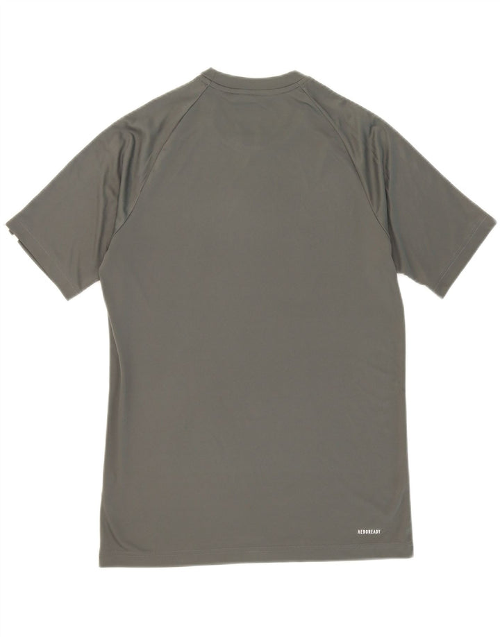 ADIDAS Mens Aeroready T-Shirt Top Small Grey Polyester Vintage Adidas and Second-Hand Adidas from Messina Hembry 