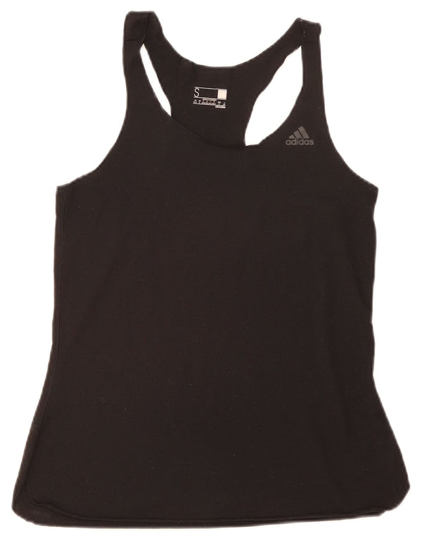 Adidas Womens Graphic Vest Top UK 8/10 Small Black Polyester