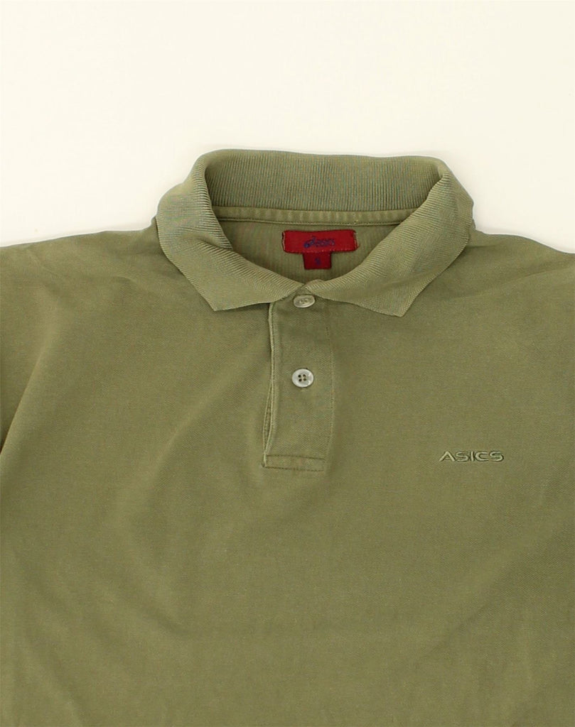 ASICS Mens Polo Shirt Small Green Cotton | Vintage Asics | Thrift | Second-Hand Asics | Used Clothing | Messina Hembry 