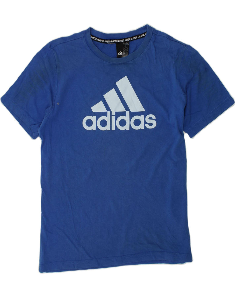 ADIDAS Boys Graphic T-Shirt Top 13-14 Years Blue Cotton | Vintage Adidas | Thrift | Second-Hand Adidas | Used Clothing | Messina Hembry 