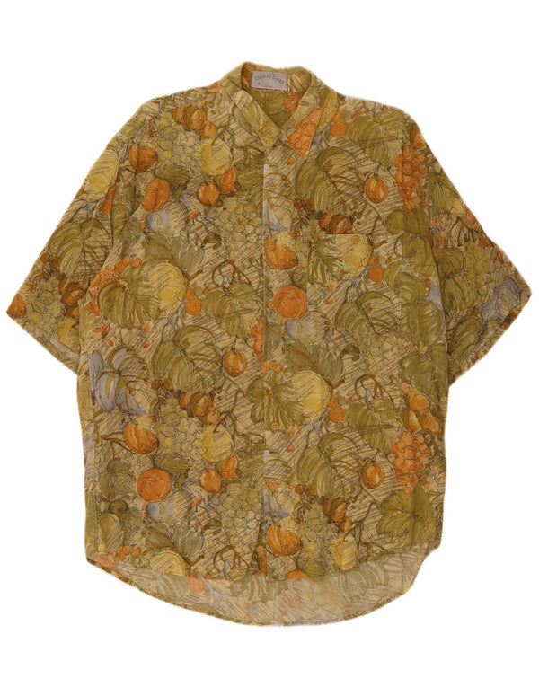 Daniel Dodd Mens Short Sleeve Shirt Large Green Floral