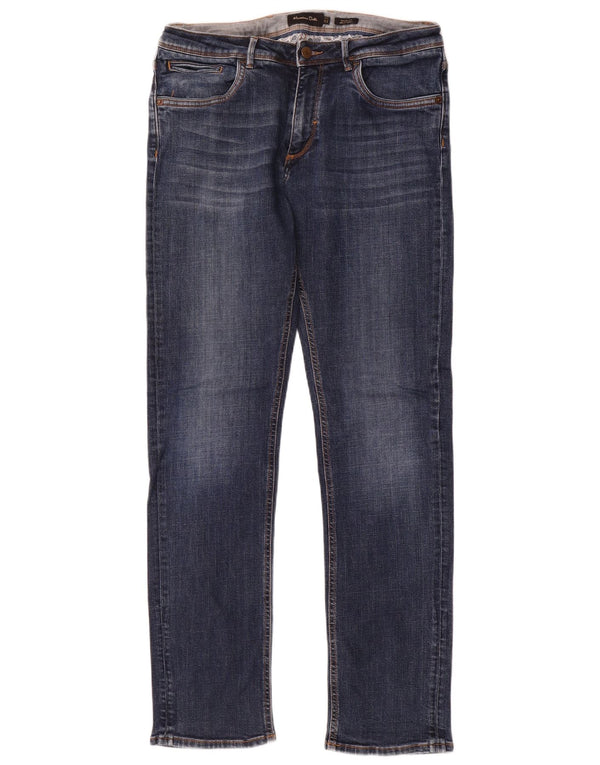 Massimo Dutti Mens Casual Fit Slim Jeans EU 42 Large W32 L33 Blue Cotton