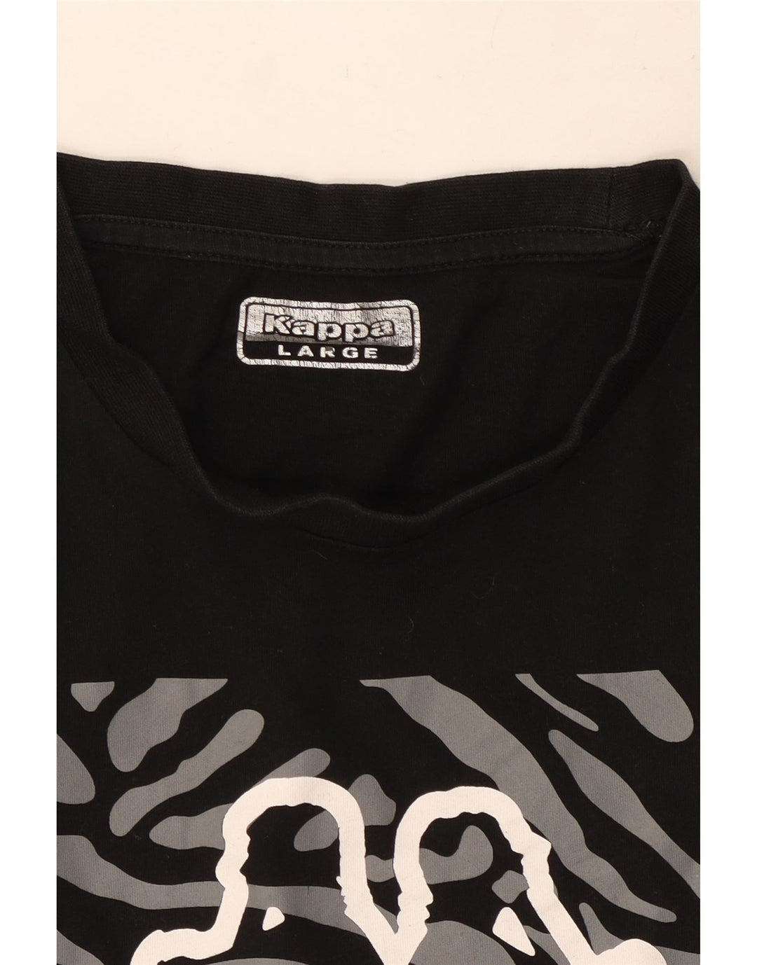 Kappa Mens Graphic T-Shirt Top Large Black
