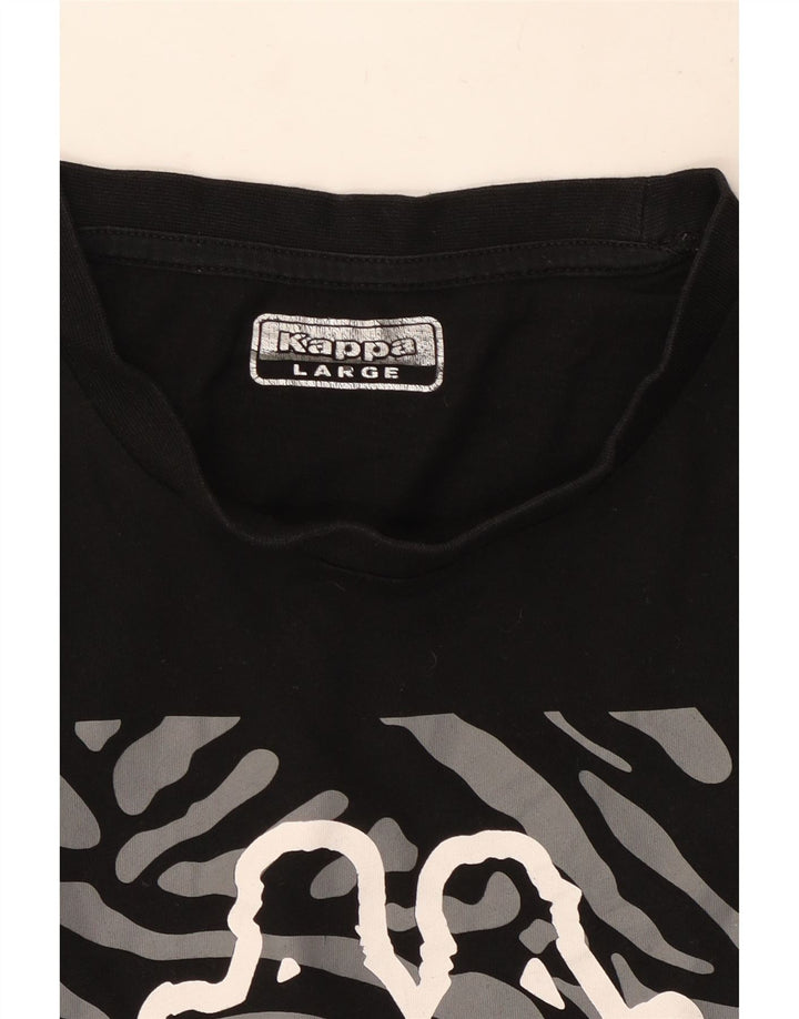 Kappa Mens Graphic T-Shirt Top Large Black