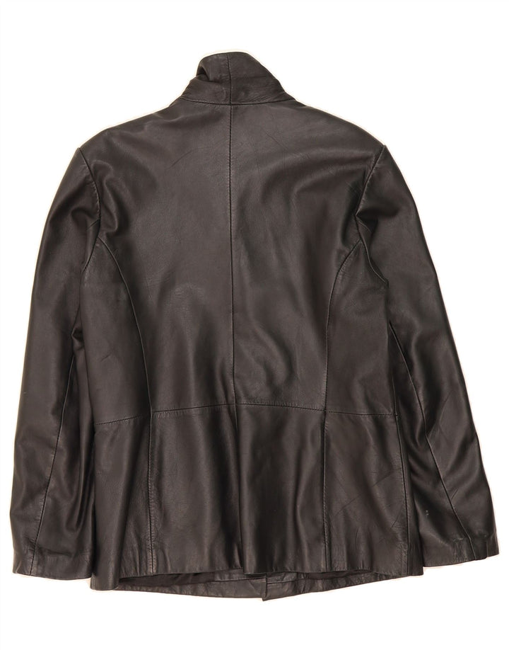 TRAFFIC Womens Leather Jacket UK 14 Medium Black Leather Vintage Traffic and Second-Hand Traffic from Messina Hembry 