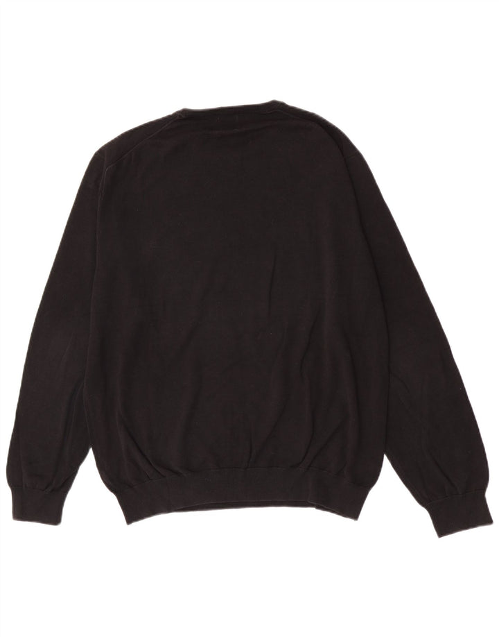 Zara Mens Crew Neck Jumper Sweater Large Black Cotton