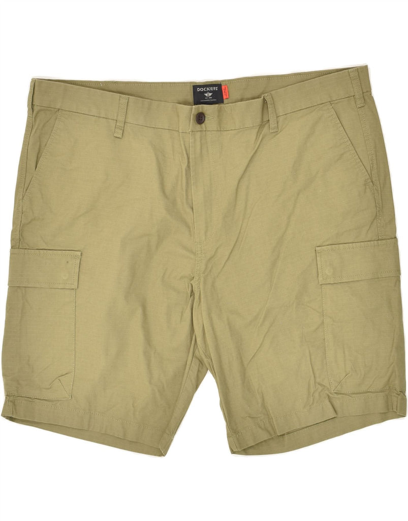 DOCKERS Mens Cargo Shorts W42 2XL Khaki Cotton | Vintage Dockers | Thrift | Second-Hand Dockers | Used Clothing | Messina Hembry 