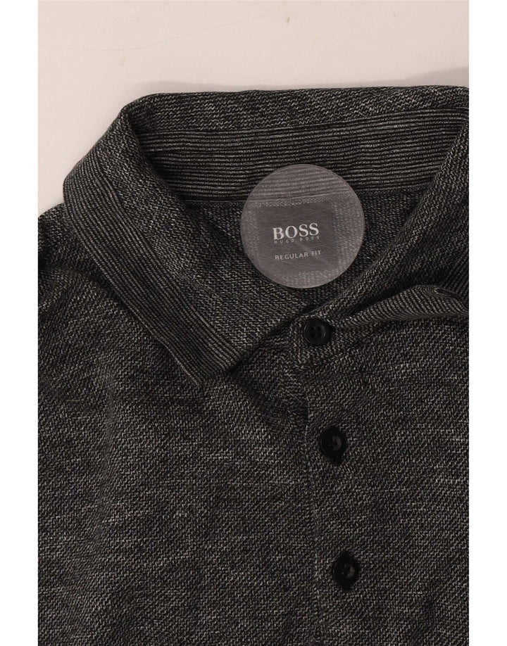 Hugo Boss Mens Regular Fit Rugby Polo Shirt Medium Grey Flecked