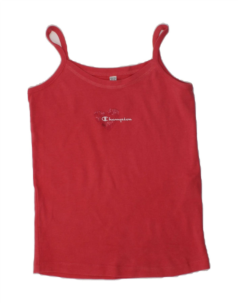 CHAMPION Girls Cami Top 11-12 Years Large Red Cotton | Vintage Champion | Thrift | Second-Hand Champion | Used Clothing | Messina Hembry 