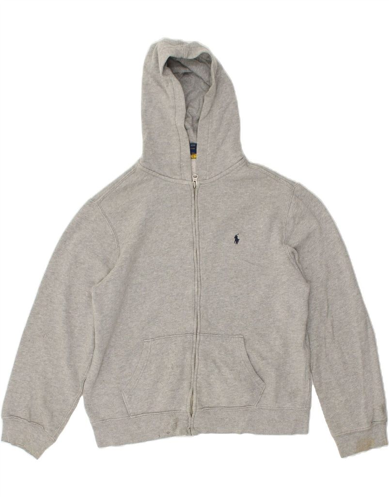POLO RALPH LAUREN Boys Zip Hoodie Sweater 15-16 Years XL Grey Cotton | Vintage Polo Ralph Lauren | Thrift | Second-Hand Polo Ralph Lauren | Used Clothing | Messina Hembry 