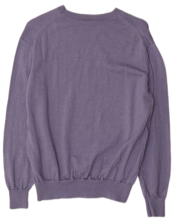 Cos Womens Oversized Boat Neck Jumper Sweater UK 10 Small Blue Wool