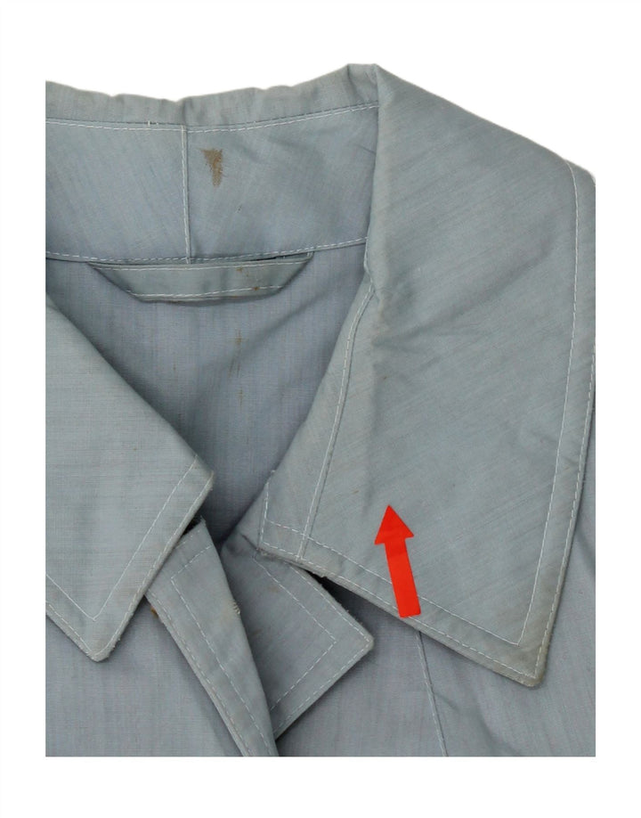 VINTAGE Womens Overcoat UK 14 Medium Blue Polyester Vintage Vintage and Second-Hand Vintage from Messina Hembry 