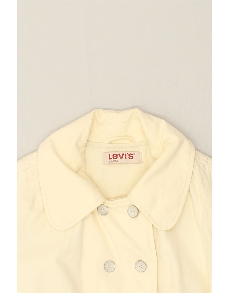 LEVI'S Womens Double Breasted Coat UK 16 Large Beige Cotton | Vintage Levi's | Thrift | Second-Hand Levi's | Used Clothing | Messina Hembry 