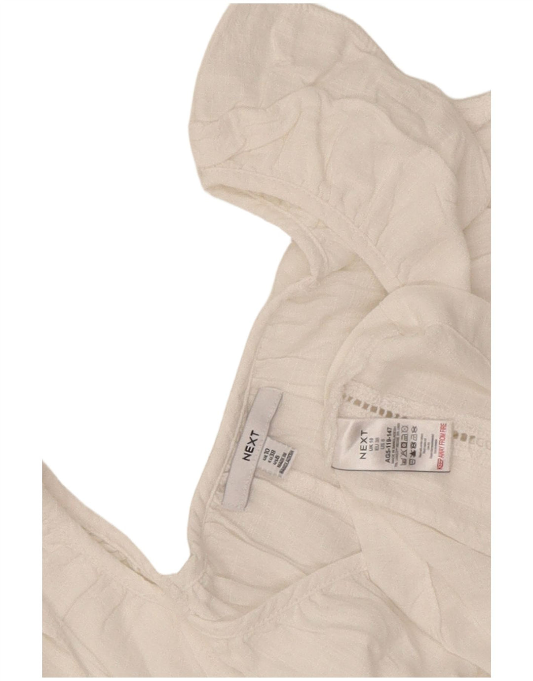 Next Womens Sleeveless Oversized Blouse Top UK 10 Small White Viscose