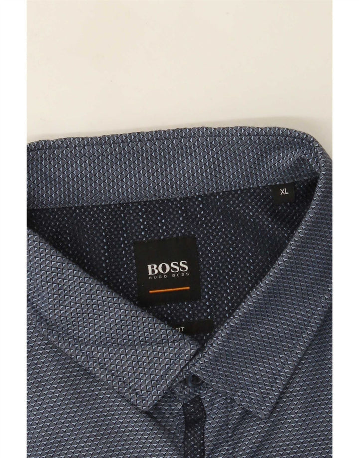 Hugo Boss Mens Shirt XL Blue Spotted
