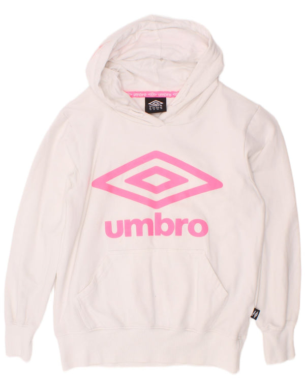 Umberto Girls Graphic Hoodie Jumper 11-12 Years White Cotton