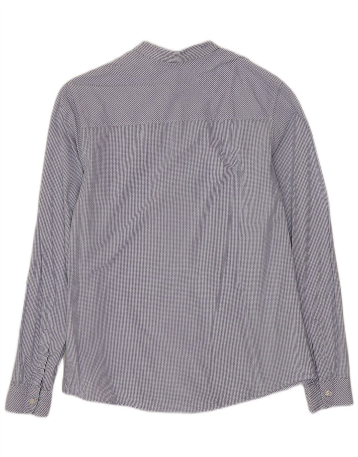 BENETTON Boys Shirt 13-14 Years 3XL  Blue Check Cotton