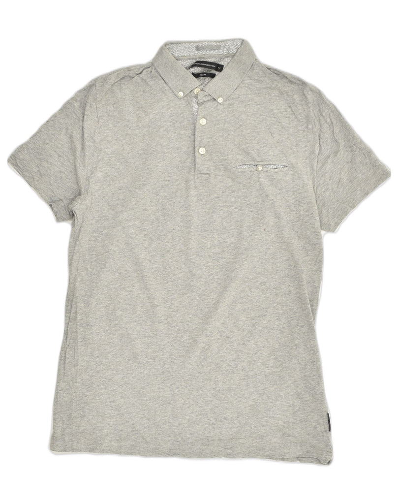 FRENCH CONNECTION Mens Slim Polo Shirt Medium Grey Cotton | Vintage French Connection | Thrift | Second-Hand French Connection | Used Clothing | Messina Hembry 