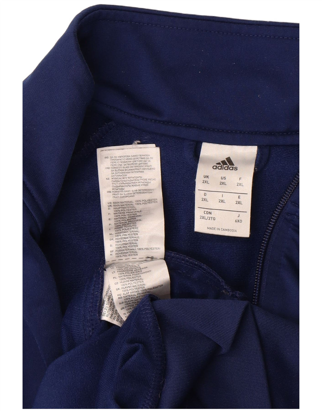 Adidas Mens Tracksuit Top Jacket 2XL Navy Blue Polyester