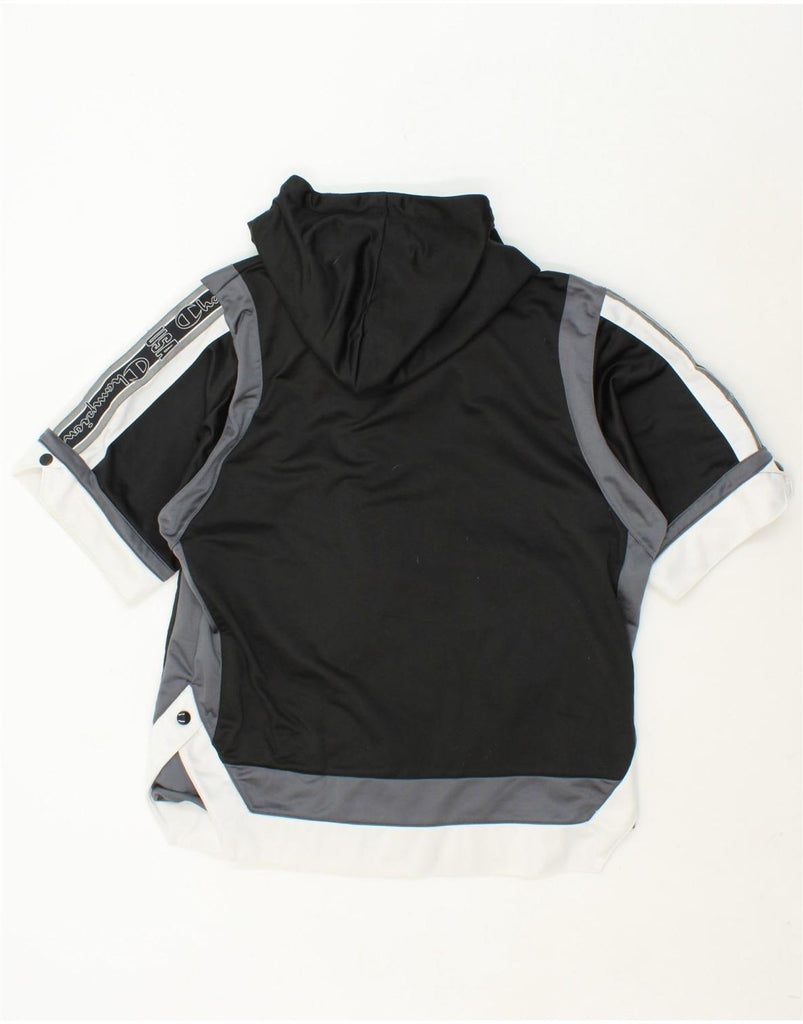 CHAMPION Mens Hooded Short Sleeve Tracksuit Top Jacket Small Black Vintage Champion and Second-Hand Champion from Messina Hembry 