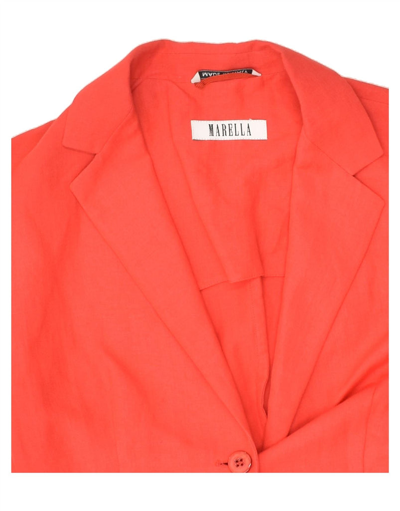 MARELLA Womens Short Sleeve 1 Button Blazer Jacket UK 10 Small Red | Vintage Marella | Thrift | Second-Hand Marella | Used Clothing | Messina Hembry 