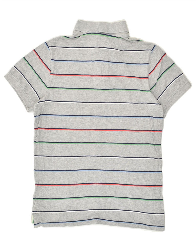 TOMMY HILFIGER Mens Polo Shirt Large Grey Striped Cotton | Vintage Tommy Hilfiger | Thrift | Second-Hand Tommy Hilfiger | Used Clothing | Messina Hembry 