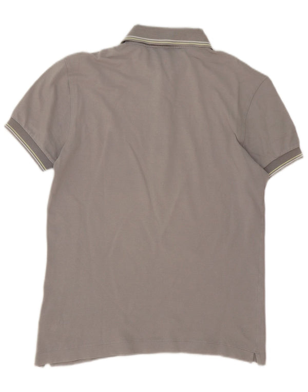 Gas Mens Graphic Polo Shirt Small Grey Striped Cotton