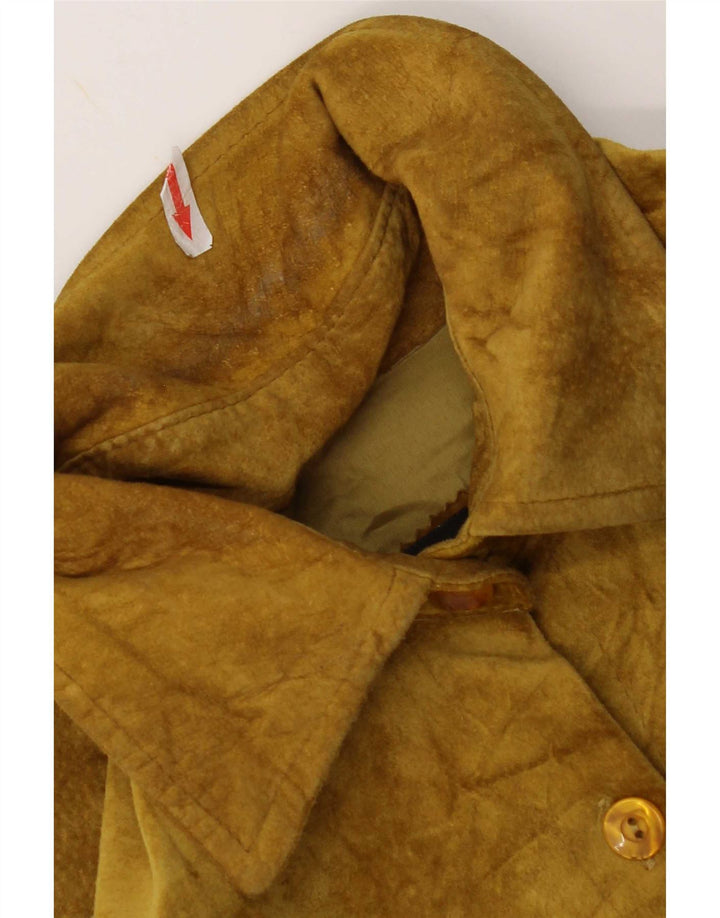 Vintage Womens Suede Jacket IT 48 XL Khaki