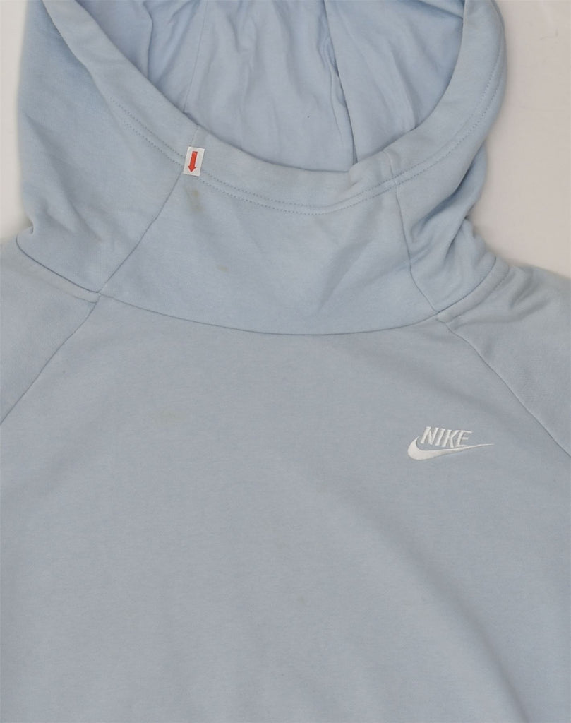 NIKE Womens Hoodie Jumper UK 14 Medium Blue Cotton | Vintage Nike | Thrift | Second-Hand Nike | Used Clothing | Messina Hembry 