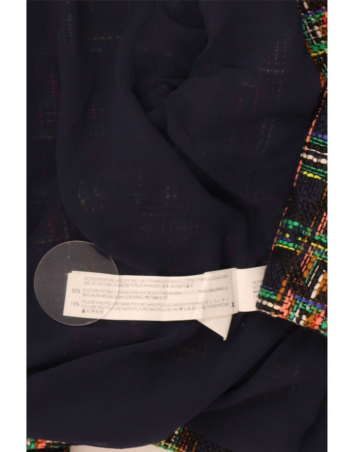 Zara Womens Crop Open Blazer Jacket UK 10 Small Multicoloured Check Cotton