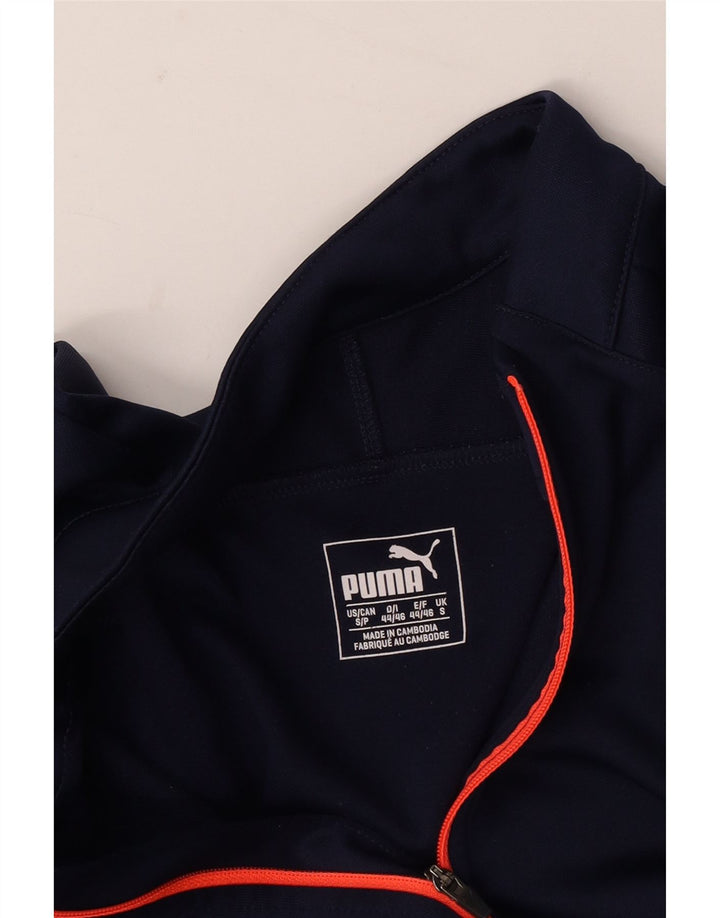 Puma Mens Zip Neck Pullover Tracksuit Top Small Navy Blue
