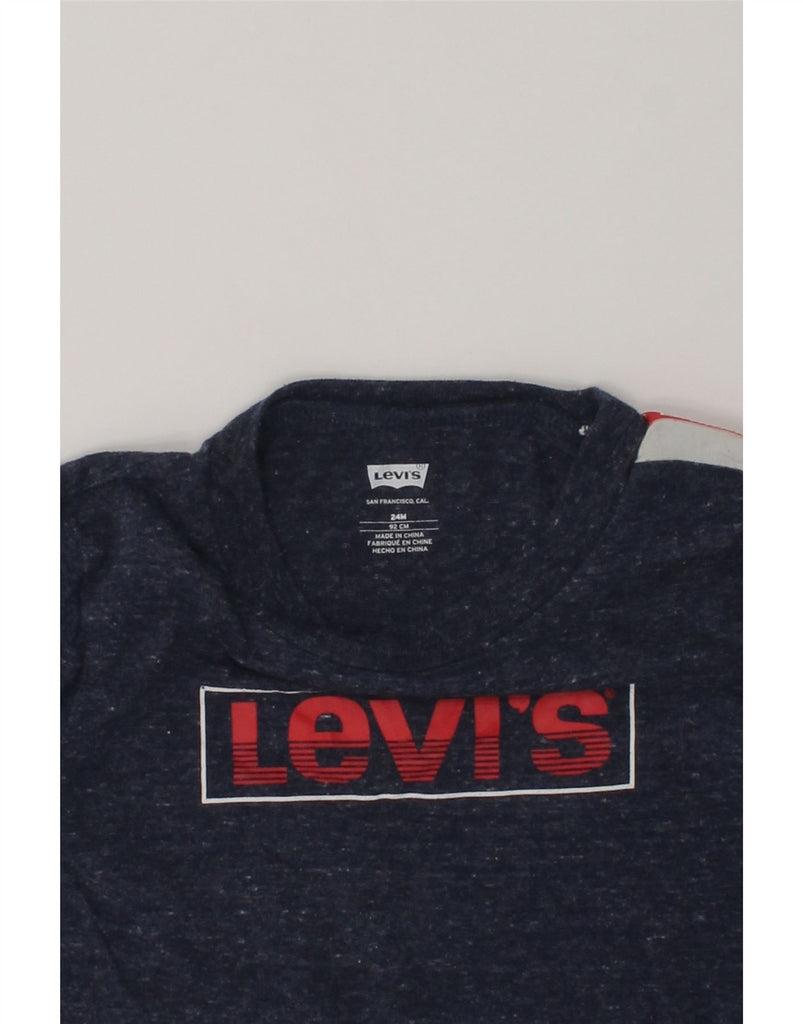 LEVI'S Baby Boys Graphic Top Long Sleeve 18-24 Months Navy Blue Flecked | Vintage Levi's | Thrift | Second-Hand Levi's | Used Clothing | Messina Hembry 