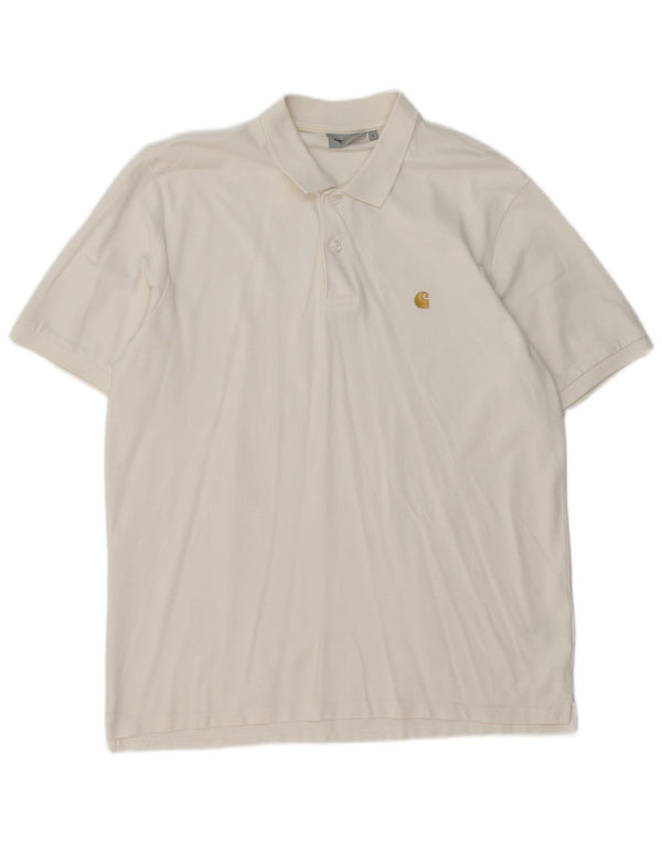 Carhartt Mens Polo Shirt Large White Cotton