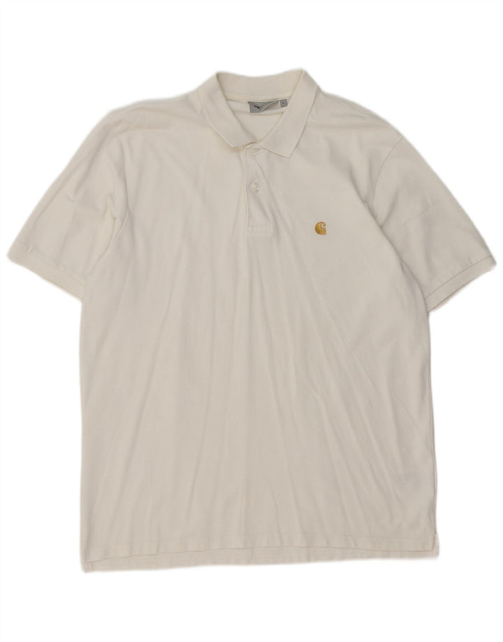 Carhartt Mens Polo Shirt Large White Cotton