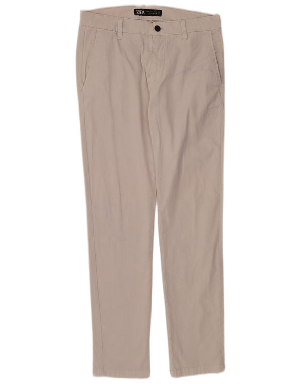 Zara Mens Slim Chino Trousers EU 40 Medium W31 L30 Off White