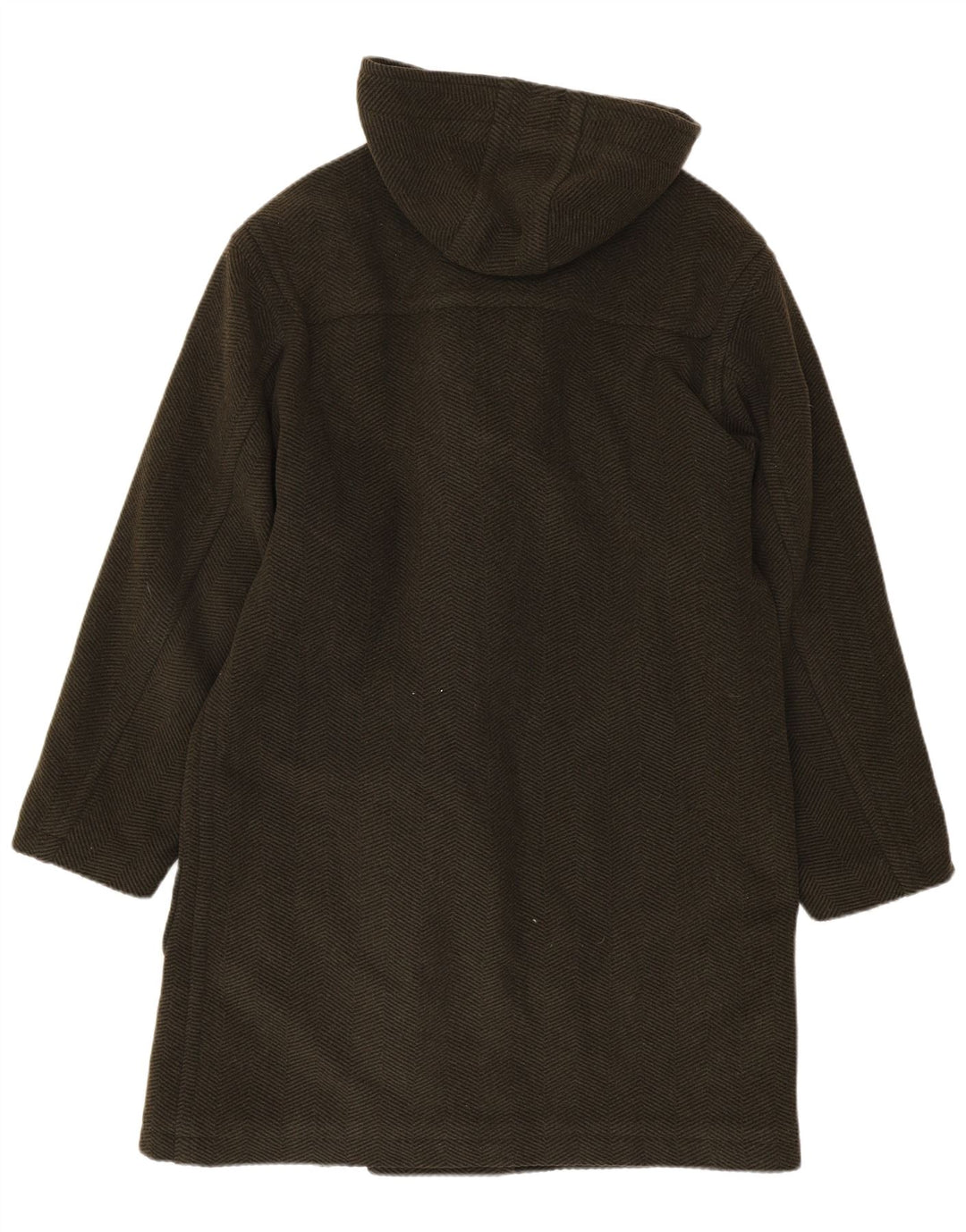 Vintage Mens Hooded Duffle Coat UK 38 Medium Khaki Wool