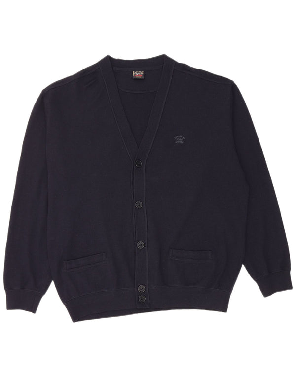 Paul & Shark Mens Cardigan Sweater XL Navy Blue New Wool