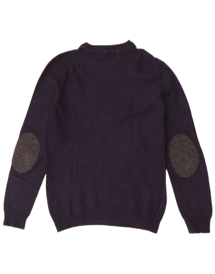 Woolrich Mens Crew Neck Jumper Sweater Small Navy Blue Wool