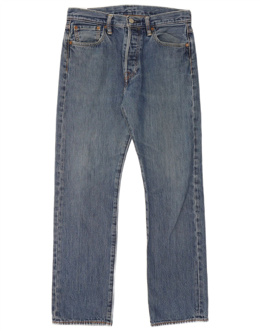 Levi's Mens 501 Straight Jeans W30 L30 Blue Cotton