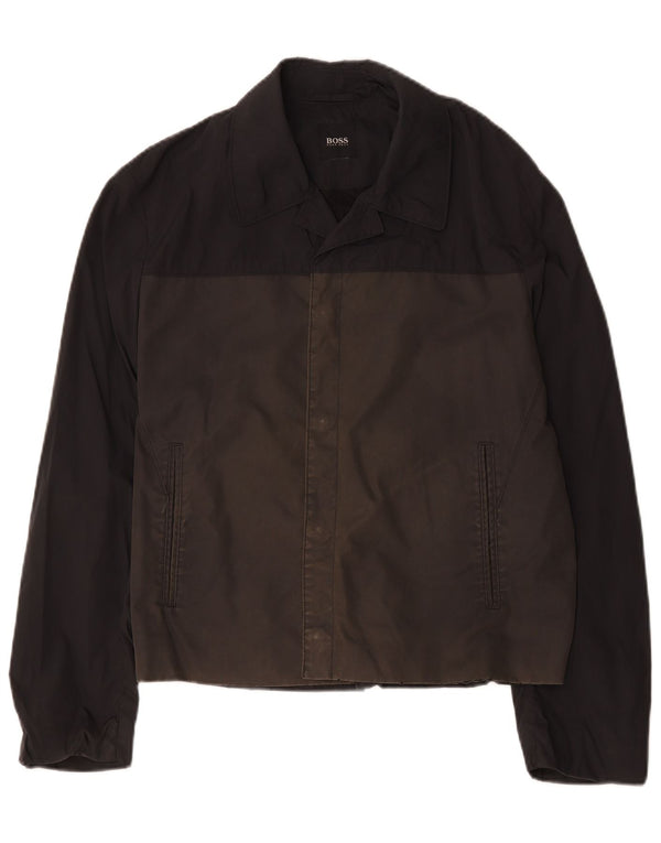 Hugo Boss Mens Bomber Jacket UK 38 Medium Black Colourblock