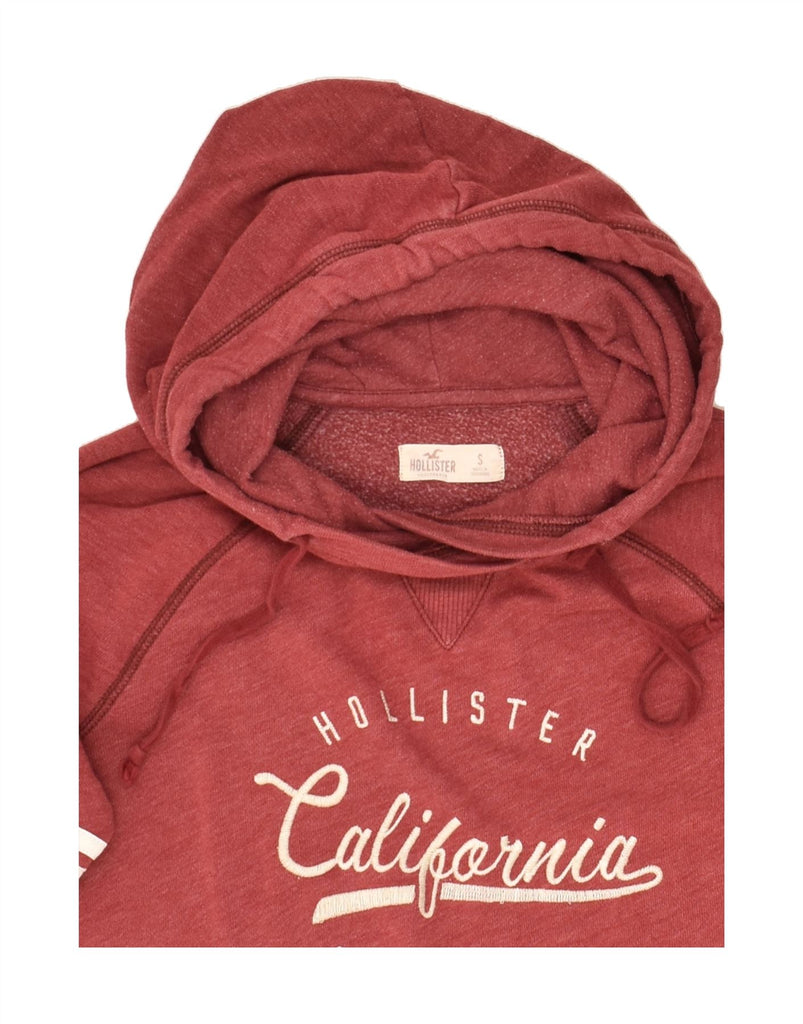 HOLLISTER Womens Graphic Hoodie Jumper UK 10 Small Maroon Cotton | Vintage Hollister | Thrift | Second-Hand Hollister | Used Clothing | Messina Hembry 