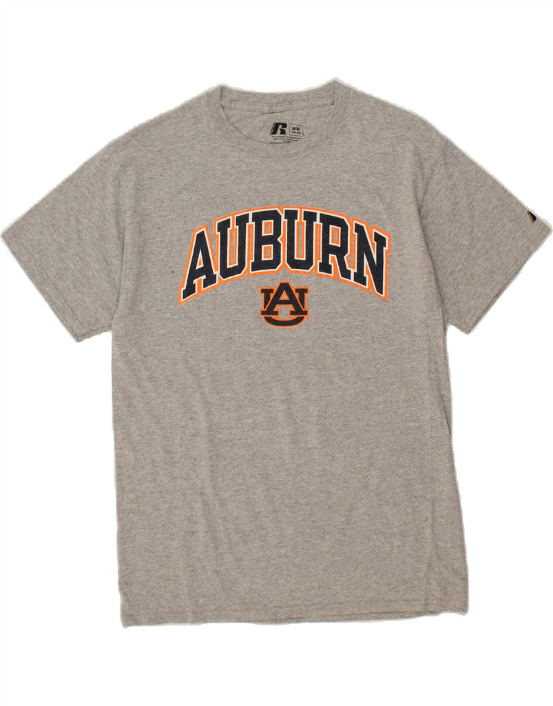 RUSSELL ATHLETIC Mens Auburn Graphic T-Shirt Top UK 38/40 Medium Grey Vintage Russell Athletic and Second-Hand Russell Athletic from Messina Hembry 